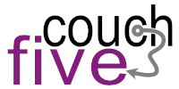 graphic showing the words couch and five